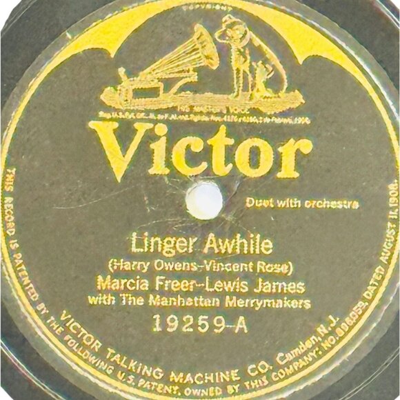 Marcia Freer - Linger Awhile / Frank Crumit - Mindin' My Bus'ness - 19259 Victor - Picture 2 of 4